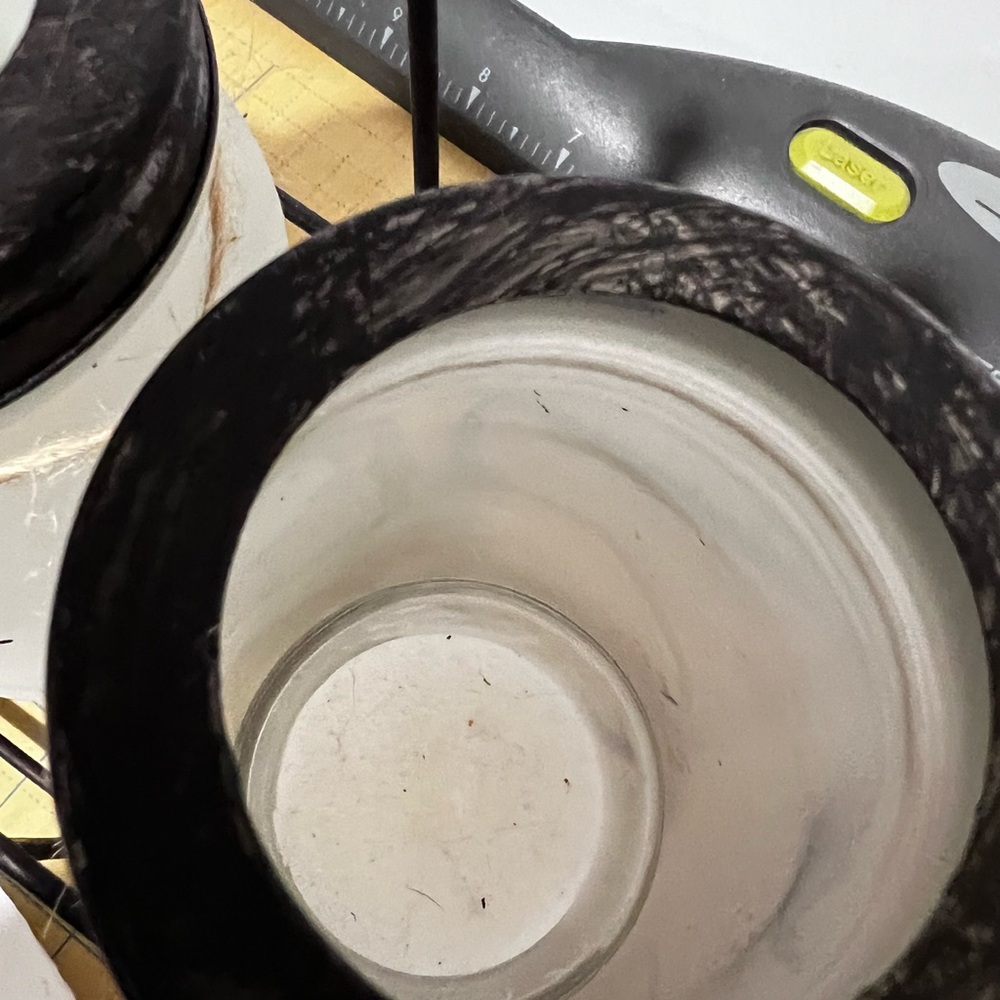 Rae Dunn White Candle Holders with Black Accents - Picture 4 of 6